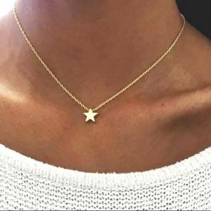 Tiny Gold Star Choker Necklace Petite Dainty